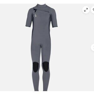 Volcom Boys Size 14 Modulator Wetsuit 2 mm Chest Zip Short Sleeve Grey NWT